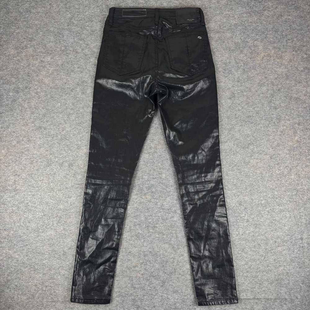 Rag & bone Nina High Rise Skinny Jeans 29" Coated Black Womens 26 - Picture 7 of 14
